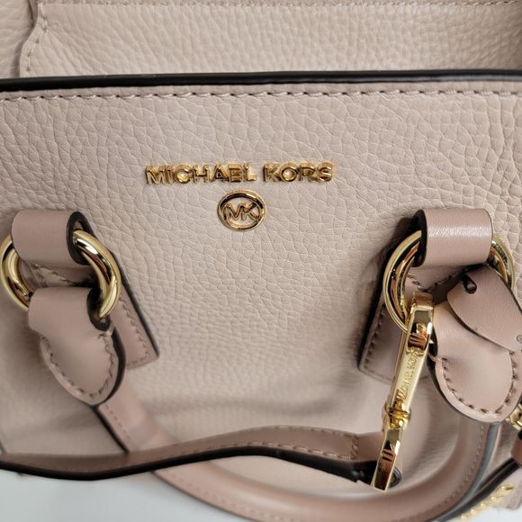 Michael Kors Kris Small Color-Block Pebbled Leather Satchel. - Picture 12 of 16